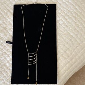 Elegant Silver Necklace with Gold Accents